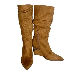 Jessica Simpson Tan Suede Wedge Boots